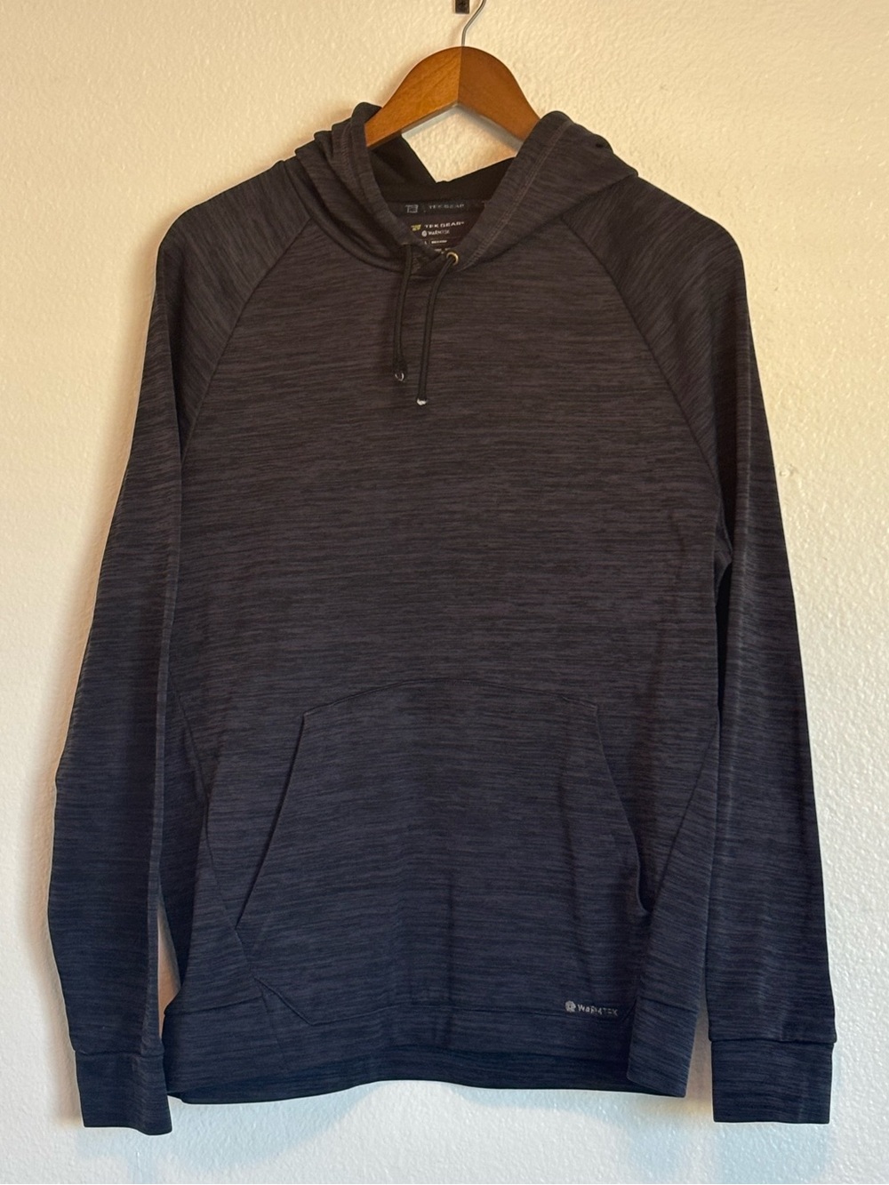 Men's Tek Gear warm Dark Gray Hooded Pullover Shirt - Performance Knit